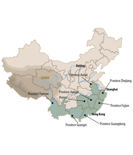 Carte du thé de Chine pour le thé noir cassis